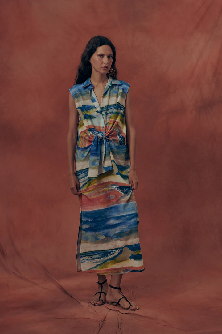Vestido nudo estampado AILANTO